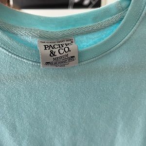 light blue crew neck sweatshirt